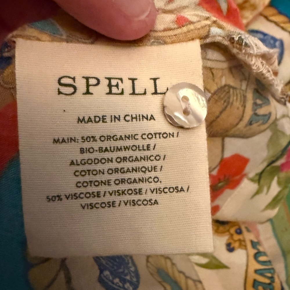 NWT Spell Maddalena Shirt Dress in Mosaic - Picture 8 of 8